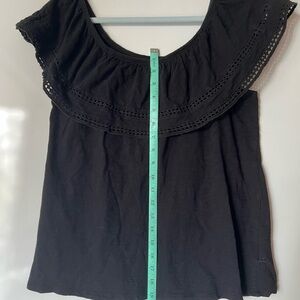 Old Navy Black Off-the-Shoulder Ruffle Blouse